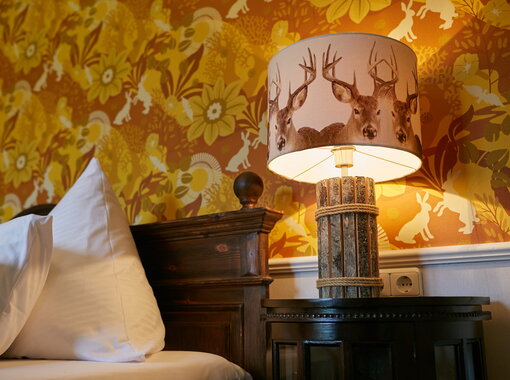 Schloss Kaarz Zimmer Jagd Lampe